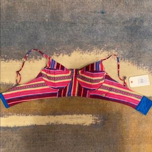 BILLABONG Multi Colored Striped Bikini Top